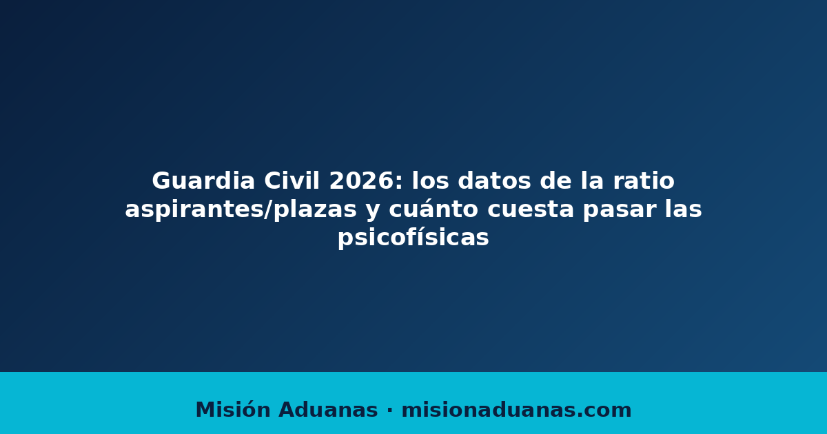 4.452 aspirantes por 3.240 plazas: así es la verdadera batalla de Guardia Civil 2026